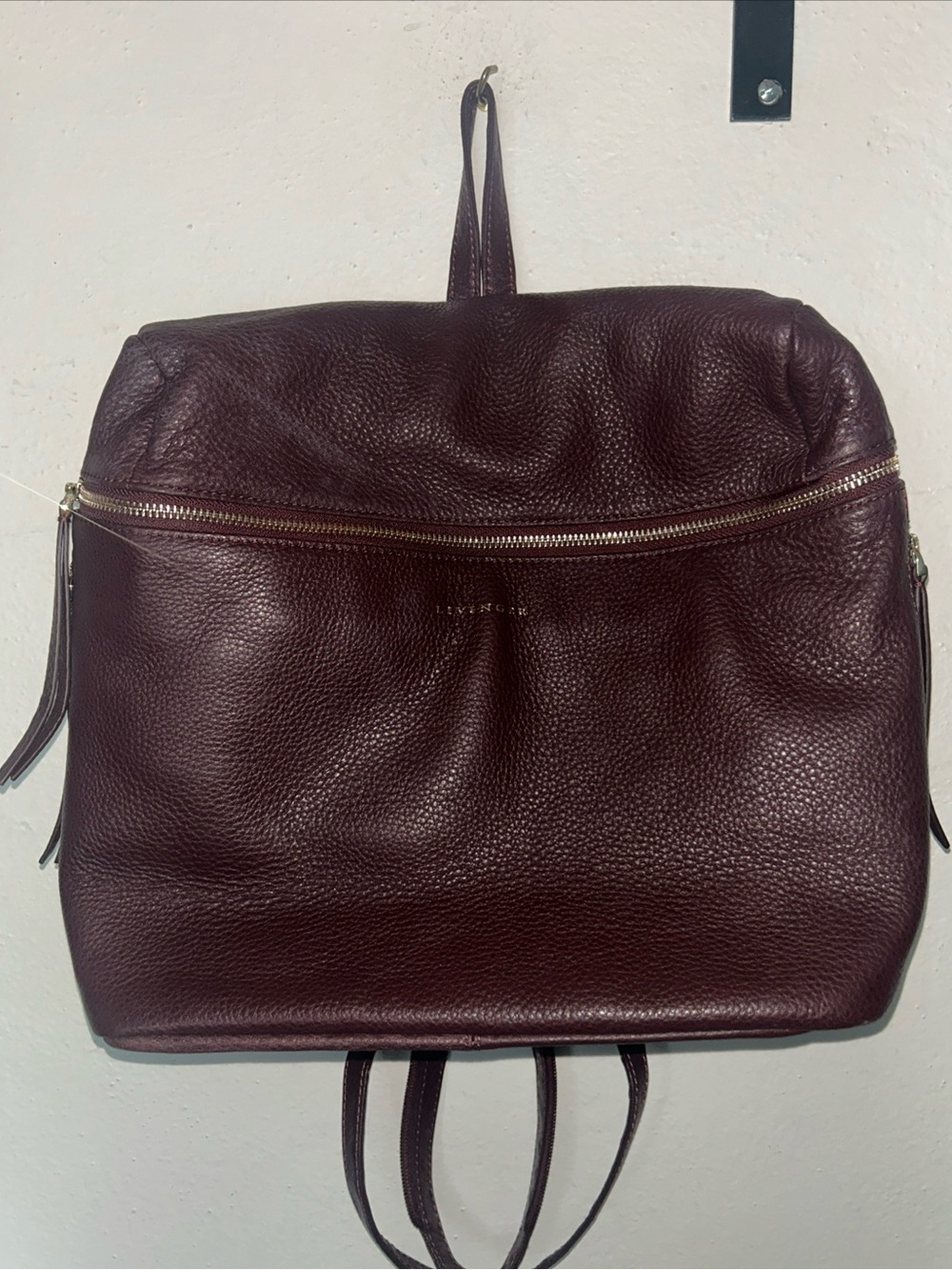 Lavenger carry-on convertible backpack burgundy soft pebbled leather